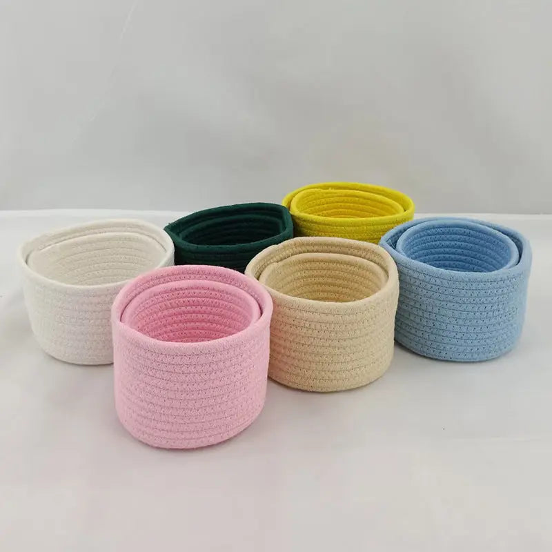 Small Cotton Rope Under-Bed Storage Box, Woven Under-Bed Storage Basket, Snack Basket, Home Storage Organizer GreatEagleInc