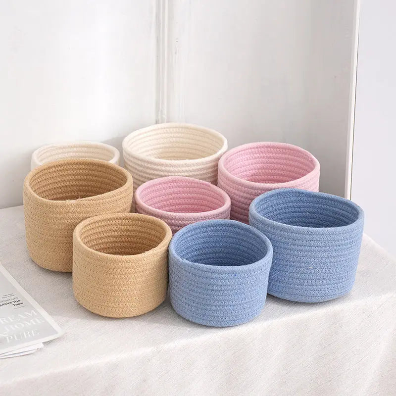 Small Cotton Rope Under-Bed Storage Box, Woven Under-Bed Storage Basket, Snack Basket, Home Storage Organizer GreatEagleInc