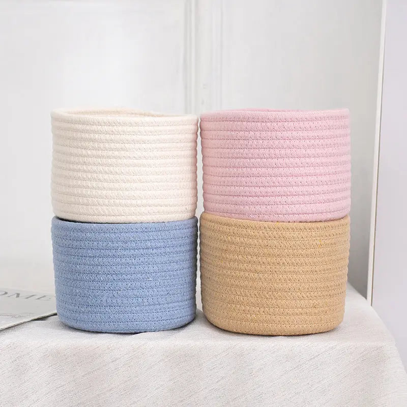 Small Cotton Rope Under-Bed Storage Box, Woven Under-Bed Storage Basket, Snack Basket, Home Storage Organizer GreatEagleInc