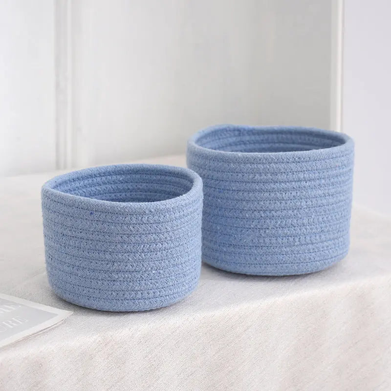 Small Cotton Rope Under-Bed Storage Box, Woven Under-Bed Storage Basket, Snack Basket, Home Storage Organizer GreatEagleInc