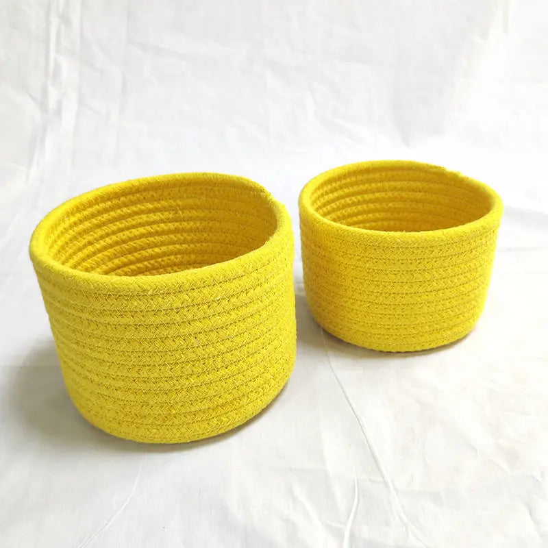 Small Cotton Rope Under-Bed Storage Box, Woven Under-Bed Storage Basket, Snack Basket, Home Storage Organizer GreatEagleInc