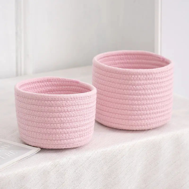 Small Cotton Rope Under-Bed Storage Box, Woven Under-Bed Storage Basket, Snack Basket, Home Storage Organizer GreatEagleInc