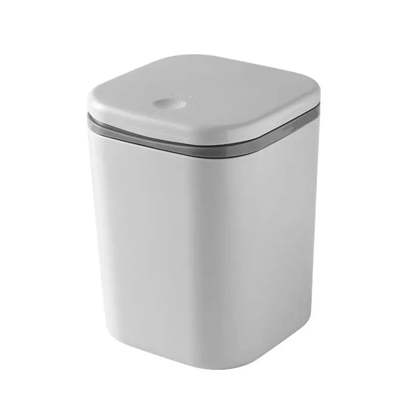 Small Desktop Trash Can for Home Office High-End Dormitory Press with Lid Mini Plastic Storage Trash Can GreatEagleInc