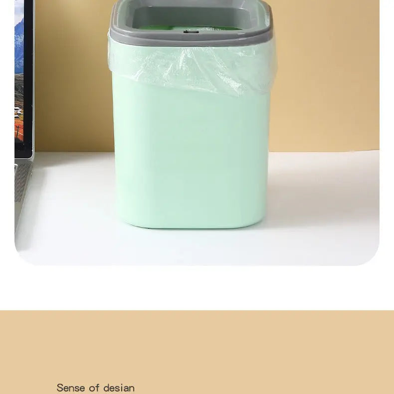 Small Desktop Trash Can for Home Office High-End Dormitory Press with Lid Mini Plastic Storage Trash Can GreatEagleInc