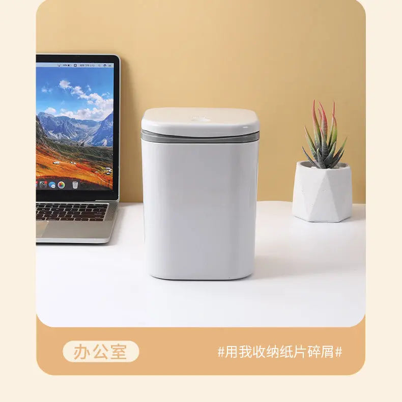 Small Desktop Trash Can for Home Office High-End Dormitory Press with Lid Mini Plastic Storage Trash Can GreatEagleInc