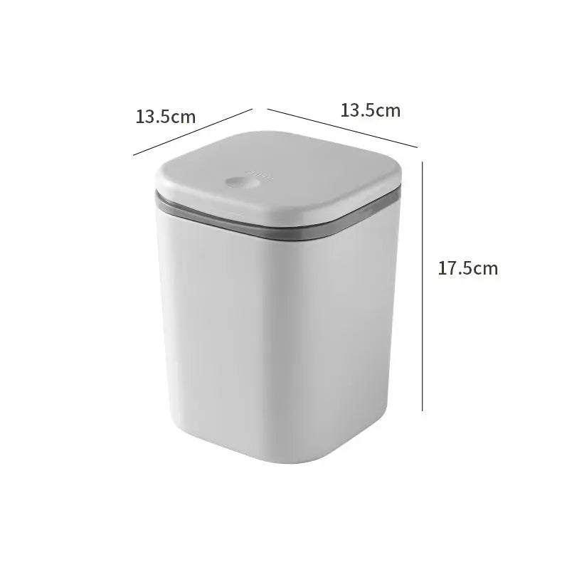 Small Desktop Trash Can for Home Office High-End Dormitory Press with Lid Mini Plastic Storage Trash Can GreatEagleInc