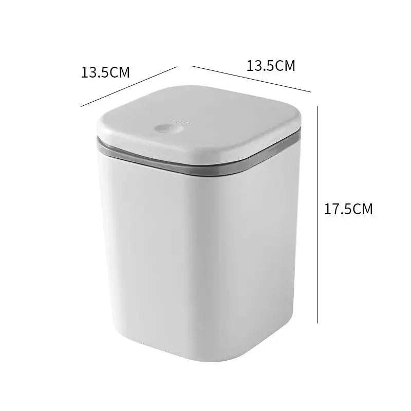 Small Desktop Trash Can for Home Office High-End Dormitory Press with Lid Mini Plastic Storage Trash Can GreatEagleInc