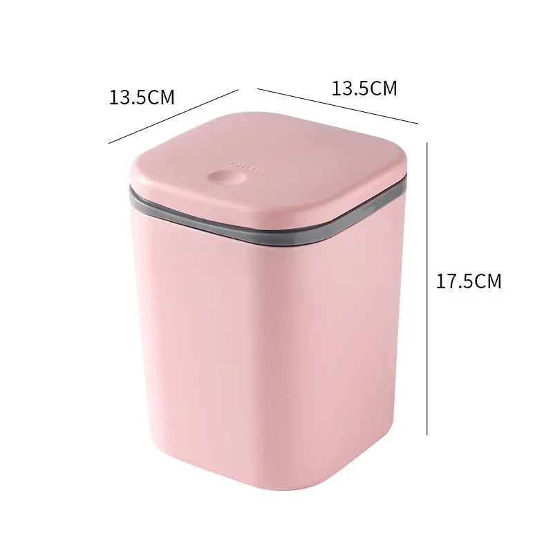Small Desktop Trash Can for Home Office High-End Dormitory Press with Lid Mini Plastic Storage Trash Can GreatEagleInc