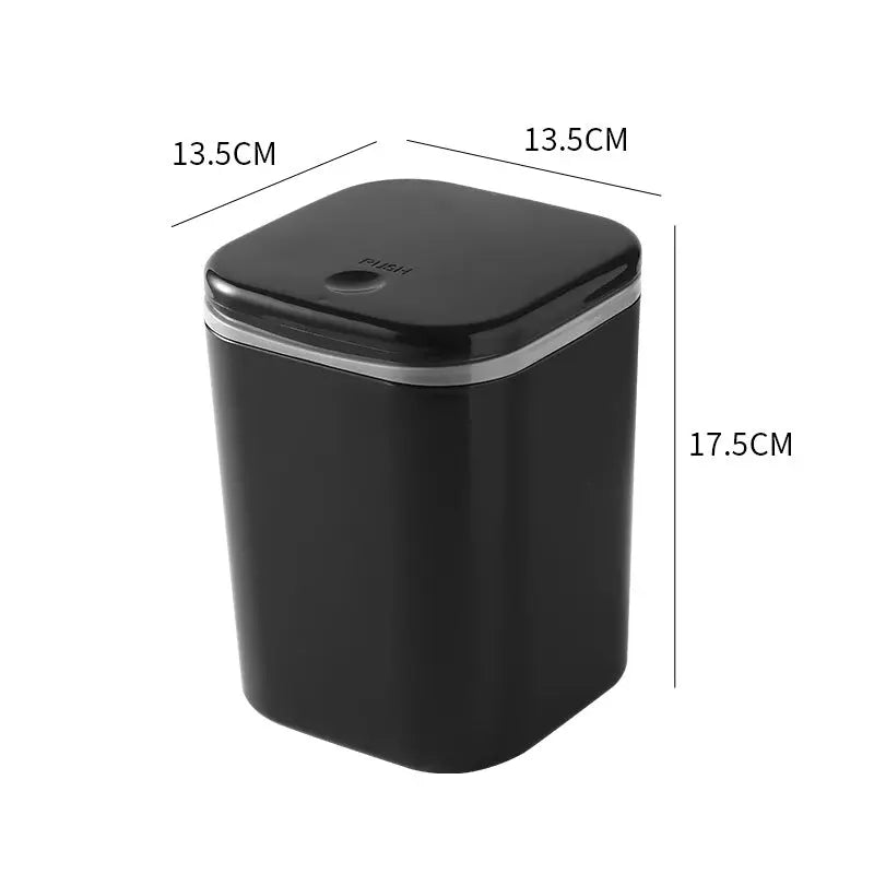 Small Desktop Trash Can for Home Office High-End Dormitory Press with Lid Mini Plastic Storage Trash Can GreatEagleInc