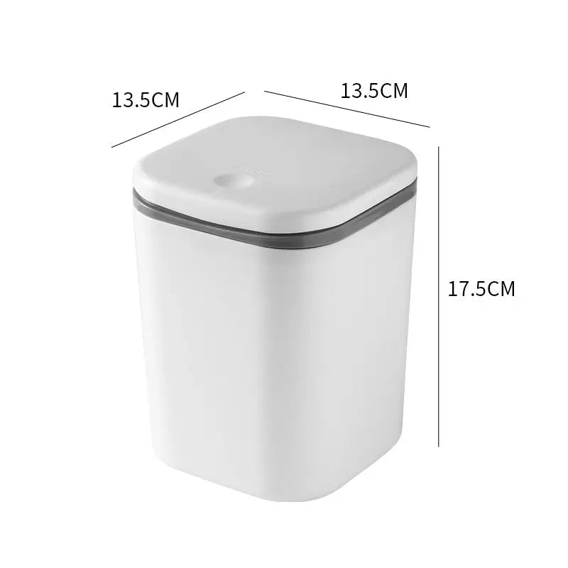 Small Desktop Trash Can for Home Office High-End Dormitory Press with Lid Mini Plastic Storage Trash Can GreatEagleInc