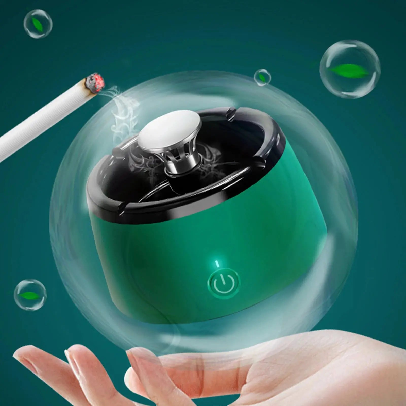 Smart Ashtray with USB Rechargeable Battery, Powerful Motor, Modern Design Ideal for Home, Office, Restaurant Use, Gift GreatEagleInc