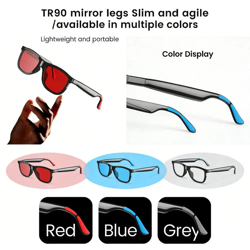 Smart Audio Glasses 2026 Touch Color Changing Lens Dual Microphone Noise Reduction Super Clear Sound Bluetooth Sunglasses Wirele GreatEagleInc