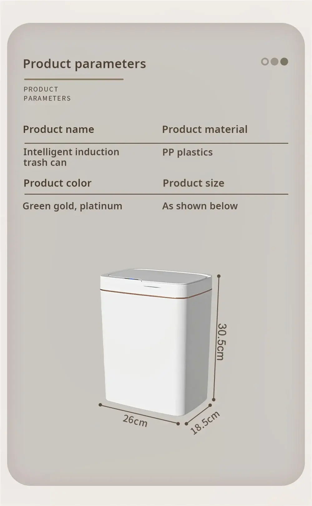 Smart Bathroom Trash Can Automatic Bagging Electronic Trash Can White Touchless Narrow Smart Sensor Garbage Bin Smart Home 15L GreatEagleInc