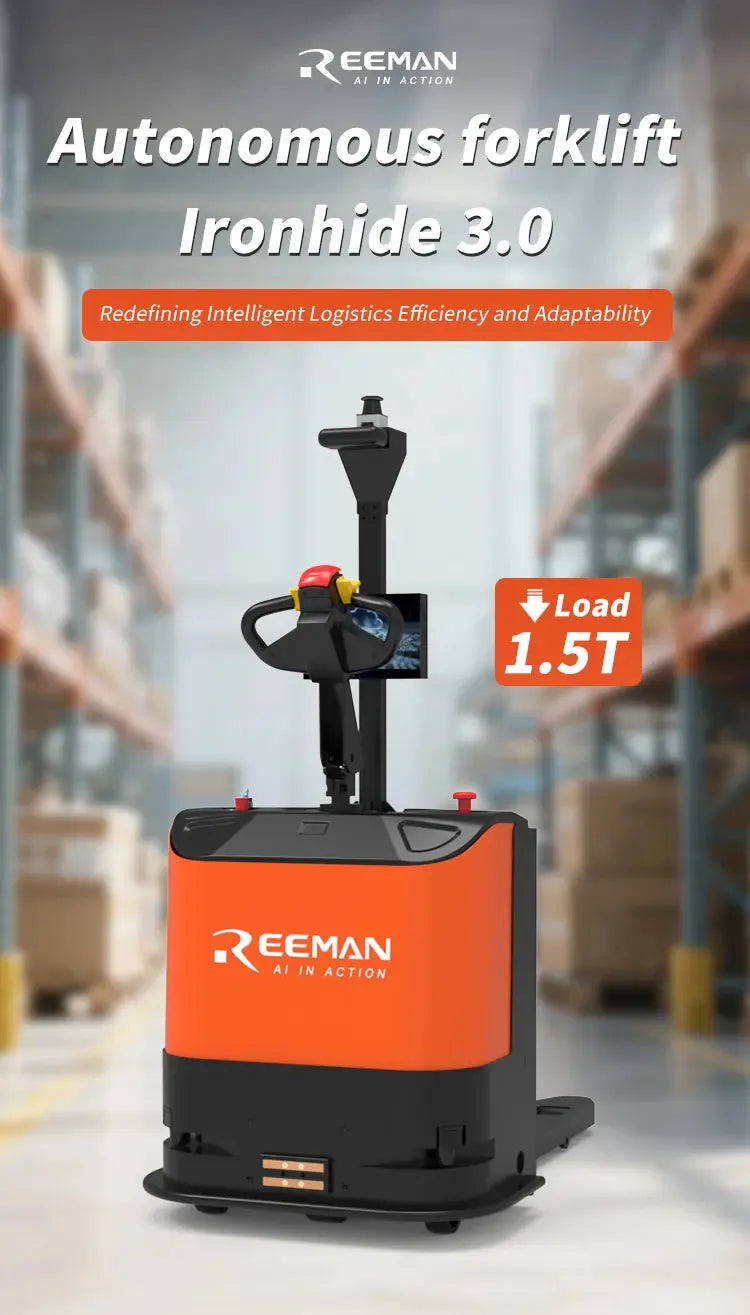 Smart Forklift Autonomous Unmanned Forklift 1.5t Electric Pallet Stacker Forklift Robot Warehouse Stacking Truck GreatEagleInc