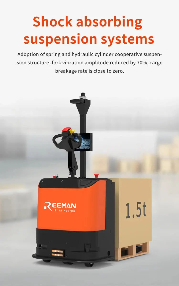 Smart Forklift Autonomous Unmanned Forklift 1.5t Electric Pallet Stacker Forklift Robot Warehouse Stacking Truck GreatEagleInc