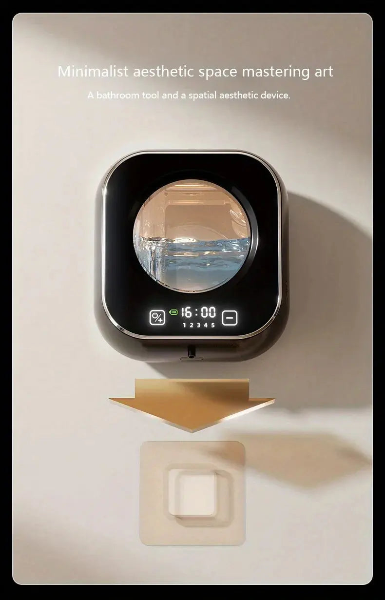 Smart Induction Hand Washer Sensor Wall Mounted Foam Infrared Sensor Liquid Soap Dispensers with Temperature Digital Display GreatEagleInc