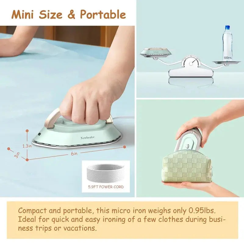 Smart Iron for Clothes Travel Household Tools Fast Heat-Up Nonstick Ceramic Soleplate for Home GreatEagleInc