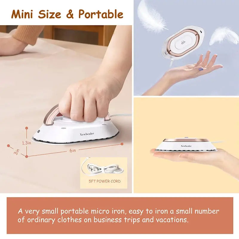 Smart Iron for Clothes Travel Household Tools Fast Heat-Up Nonstick Ceramic Soleplate for Home GreatEagleInc