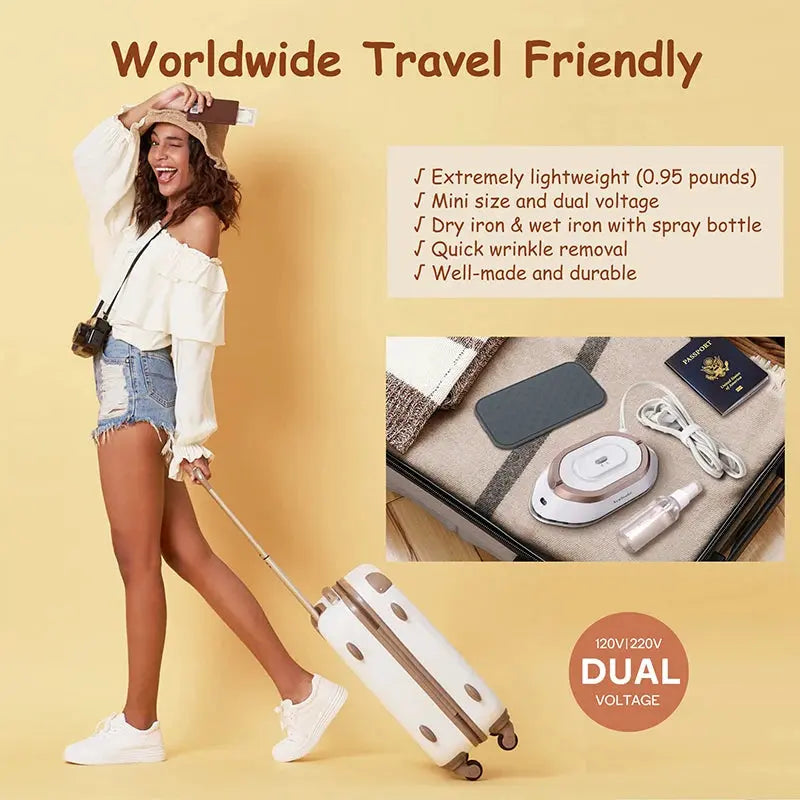 Smart Iron for Clothes Travel Household Tools Fast Heat-Up Nonstick Ceramic Soleplate for Home GreatEagleInc