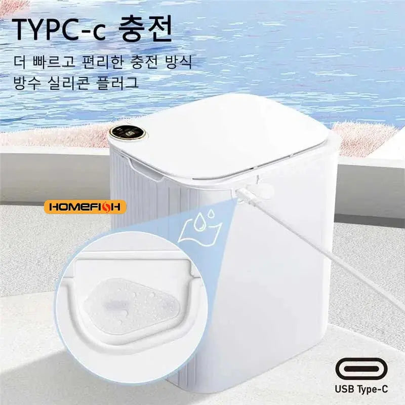 Smart Sensor Trash Can - Auto Wastebin with Screen & Type-C Charging, Suitable for Toilet/Kitchen/Bathroom, Smart Home Wastebask GreatEagleInc