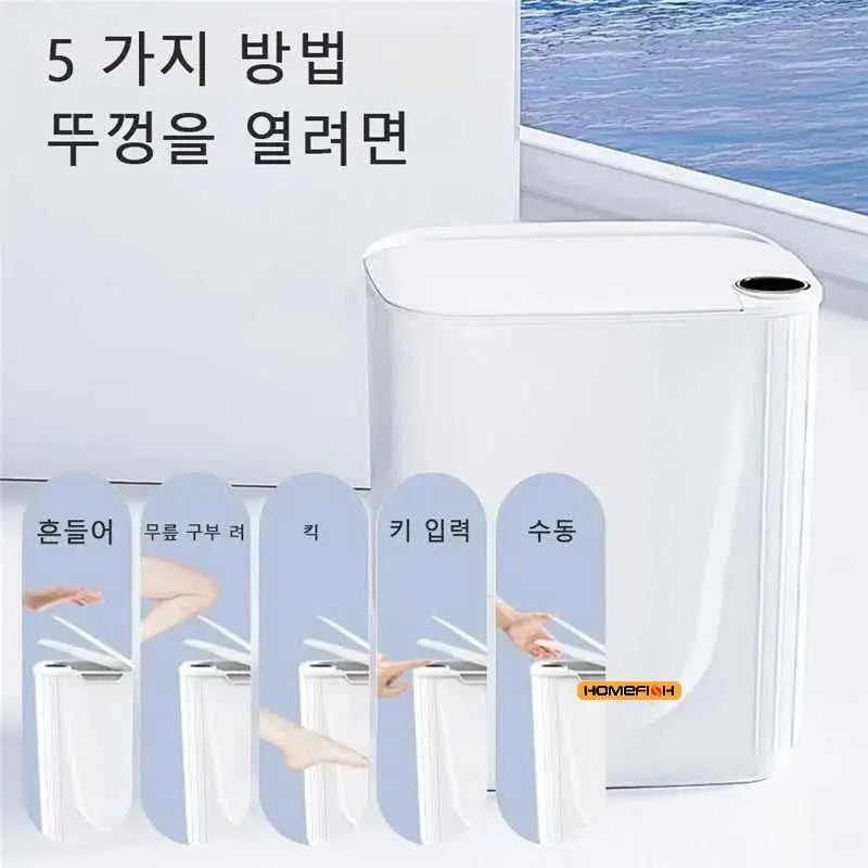 Smart Sensor Trash Can - Auto Wastebin with Screen & Type-C Charging, Suitable for Toilet/Kitchen/Bathroom, Smart Home Wastebask GreatEagleInc