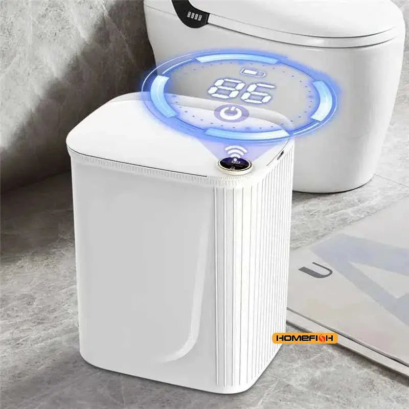 Smart Sensor Trash Can - Auto Wastebin with Screen & Type-C Charging, Suitable for Toilet/Kitchen/Bathroom, Smart Home Wastebask GreatEagleInc