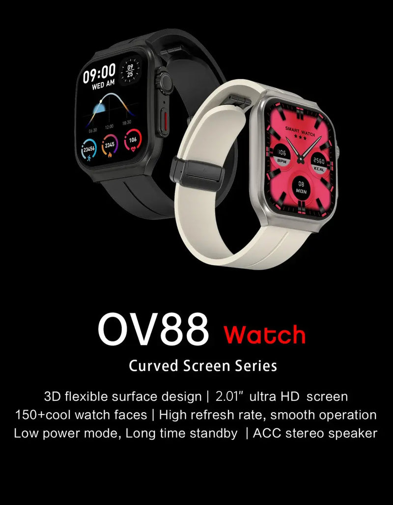 Smart Watch 2.01" Curved AMOLED Screen 3D Flexible Design 120+ Sports Modes Long Battery Life Watch for Daily & Sports Use GreatEagleInc