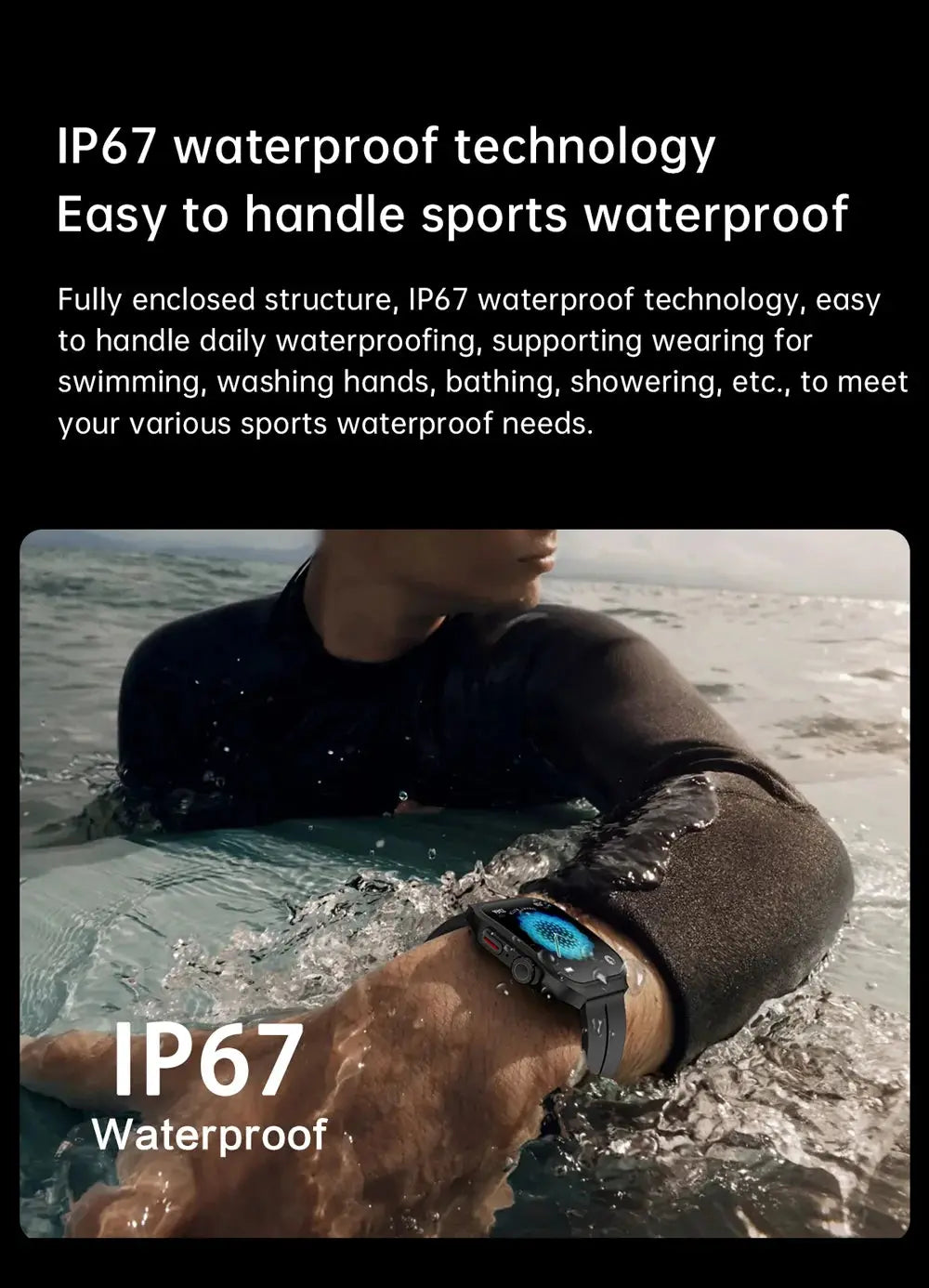Smart Watch 2.01" Curved AMOLED Screen 3D Flexible Design 120+ Sports Modes Long Battery Life Watch for Daily & Sports Use GreatEagleInc