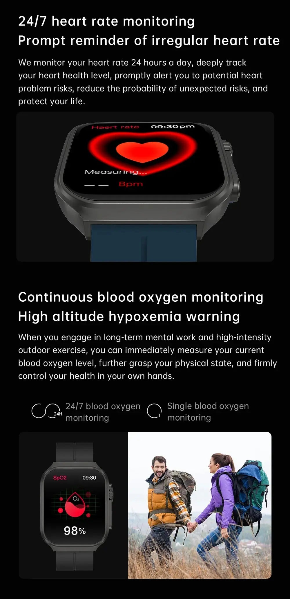 Smart Watch 2.01" Curved AMOLED Screen 3D Flexible Design 120+ Sports Modes Long Battery Life Watch for Daily & Sports Use GreatEagleInc