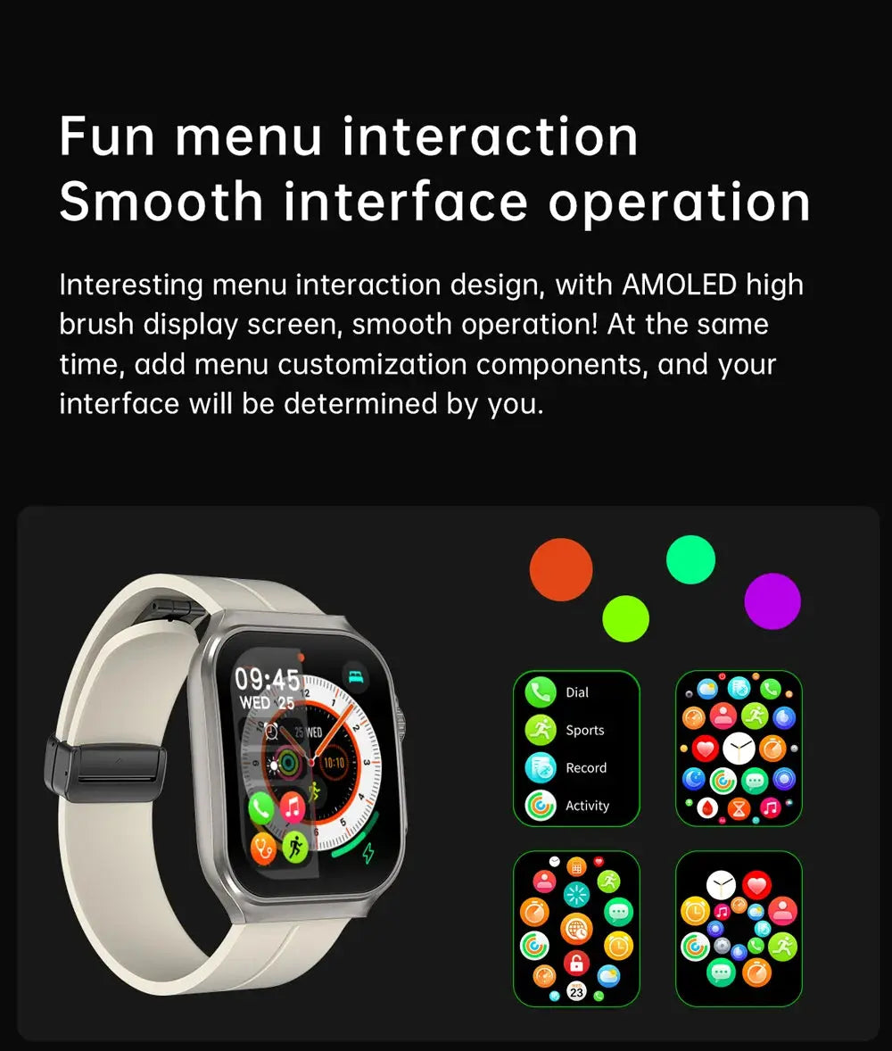 Smart Watch 2.01" Curved AMOLED Screen 3D Flexible Design 120+ Sports Modes Long Battery Life Watch for Daily & Sports Use GreatEagleInc