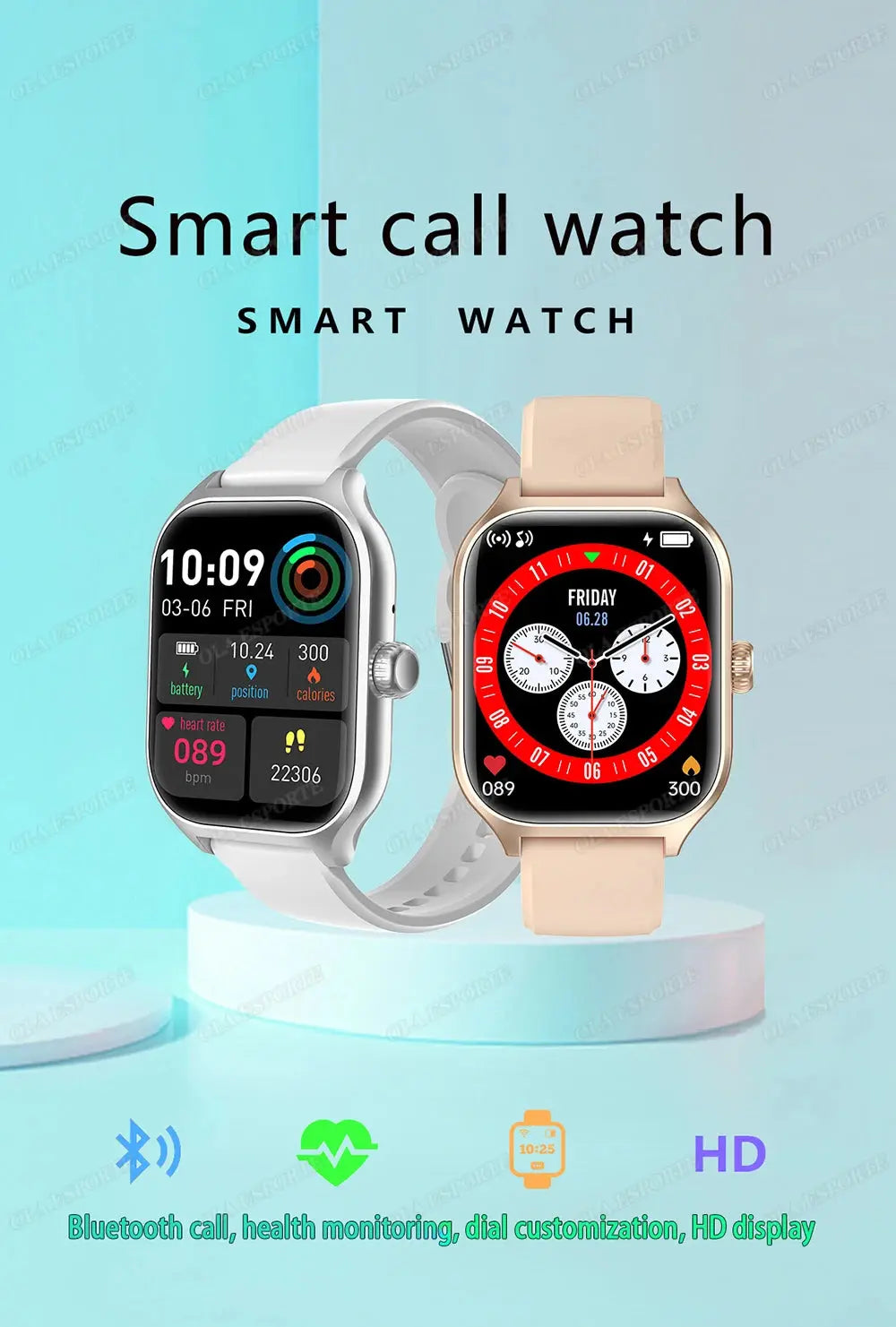 Smart Watch For Android IOS Watches 1.83inch HD Display Bluetooth Call Message Alert Music Sports Mode Smartwatch Men Women Gift GreatEagleInc