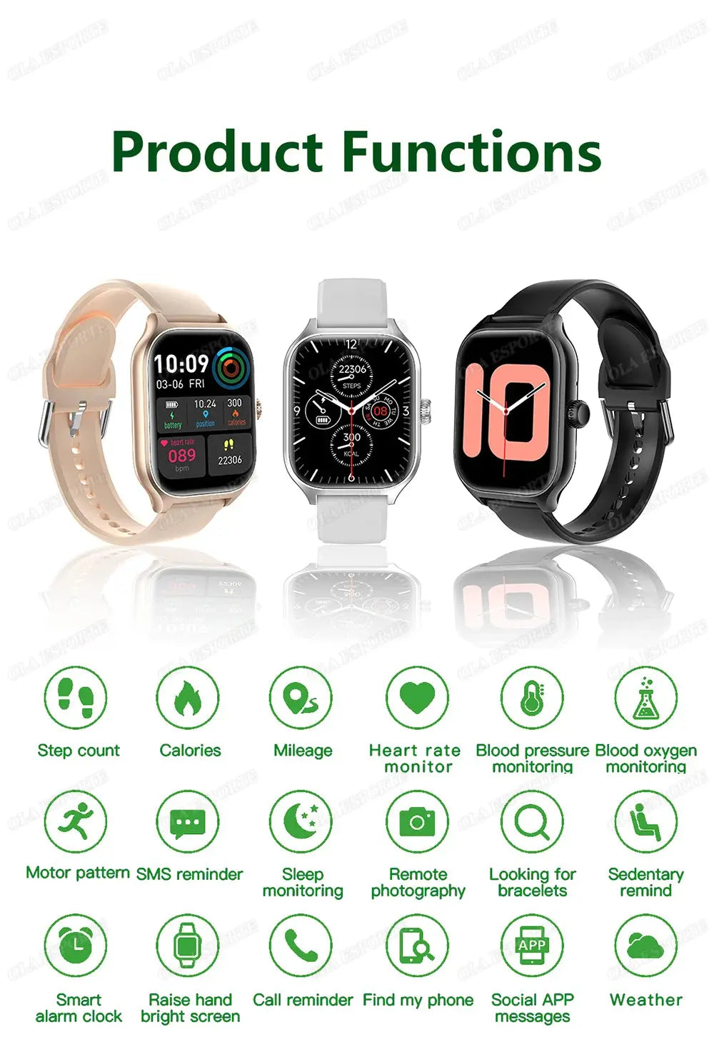 Smart Watch For Android IOS Watches 1.83inch HD Display Bluetooth Call Message Alert Music Sports Mode Smartwatch Men Women Gift GreatEagleInc