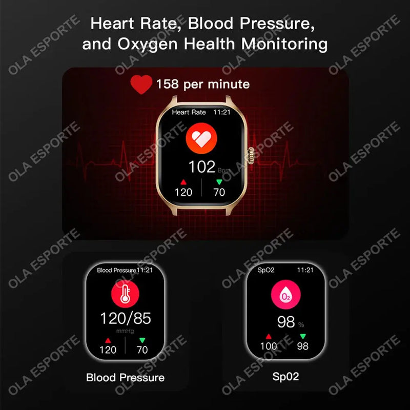 Smart Watch For Android IOS Watches 2.01inch HD Display Bluetooth Call Message Alert Music Sports Mode Smartwatch Men Women Gift GreatEagleInc