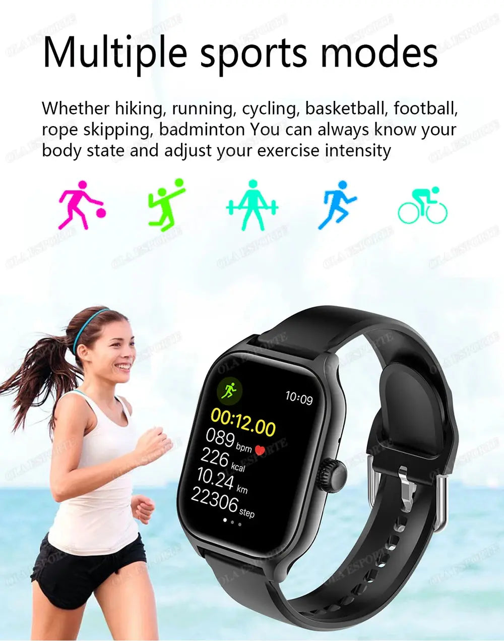 Smart Watch For Android IOS Watches 2.01inch HD Display Bluetooth Call Message Alert Music Sports Mode Smartwatch Men Women Gift GreatEagleInc