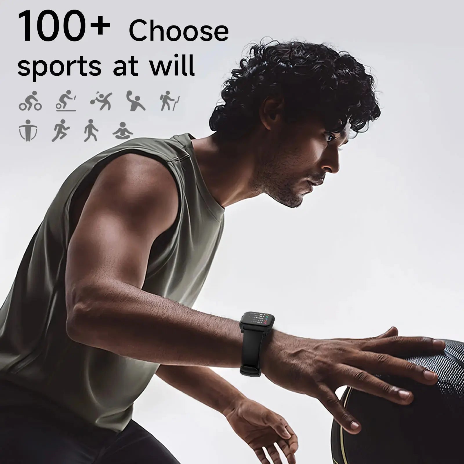 Smart Watch for Men 1.83 inch Screen 100+ Sports Modes Wireless Call Flashlight IP68 Waterproof Sleep Monitoring Sport Smartwat GreatEagleInc