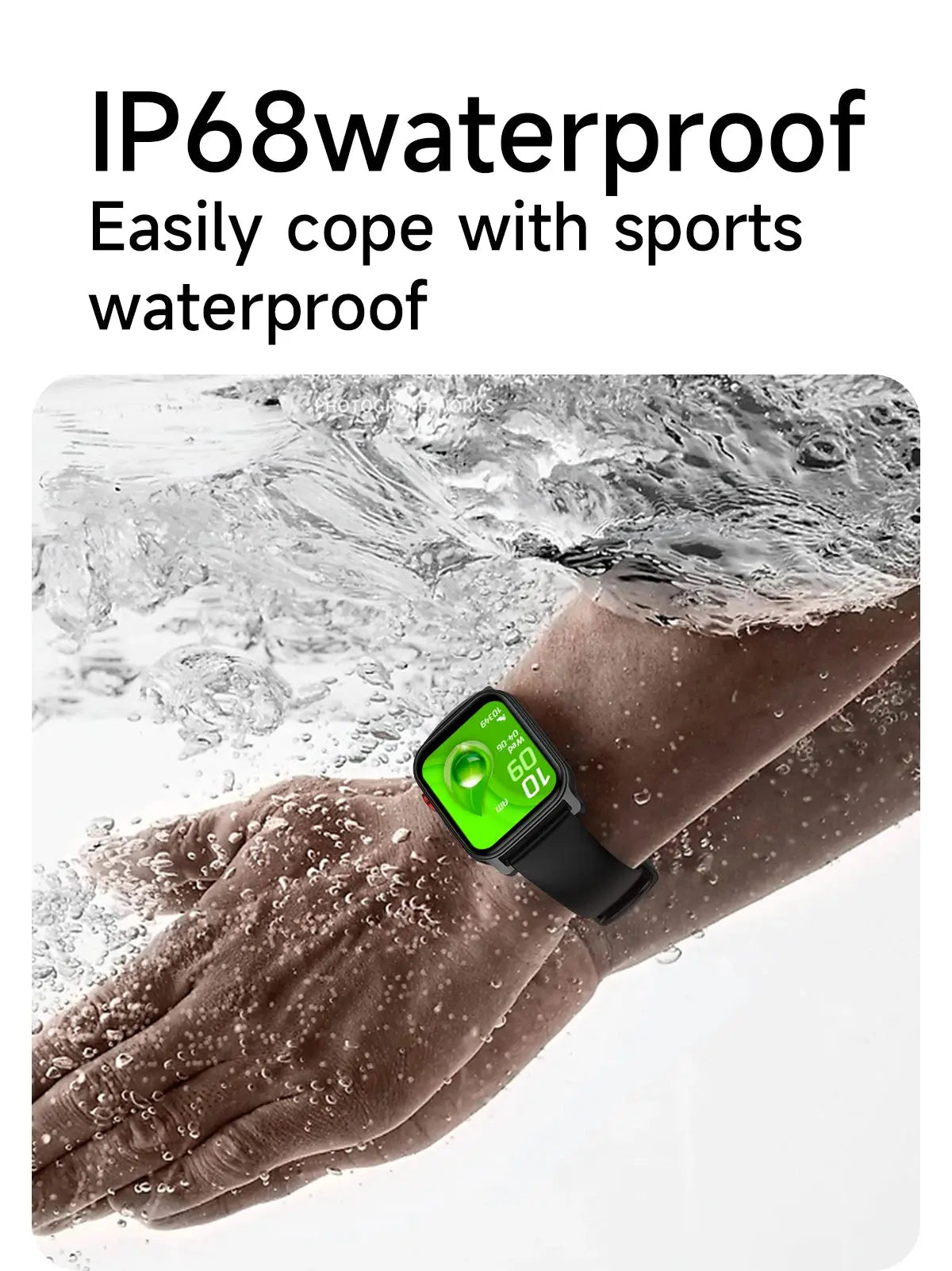 Smart Watch for Men 1.83 inch Screen 100+ Sports Modes Wireless Call Flashlight IP68 Waterproof Sleep Monitoring Sport Smartwat GreatEagleInc
