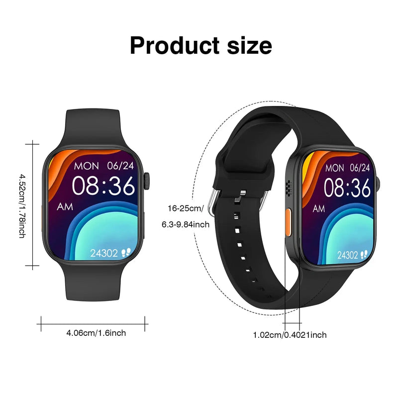 Smart Watch with 2.02-Inch HD Display – Wireless Calling/Dialing, Alarm/Message Notifications, Fitness Tracking, Music Control. GreatEagleInc
