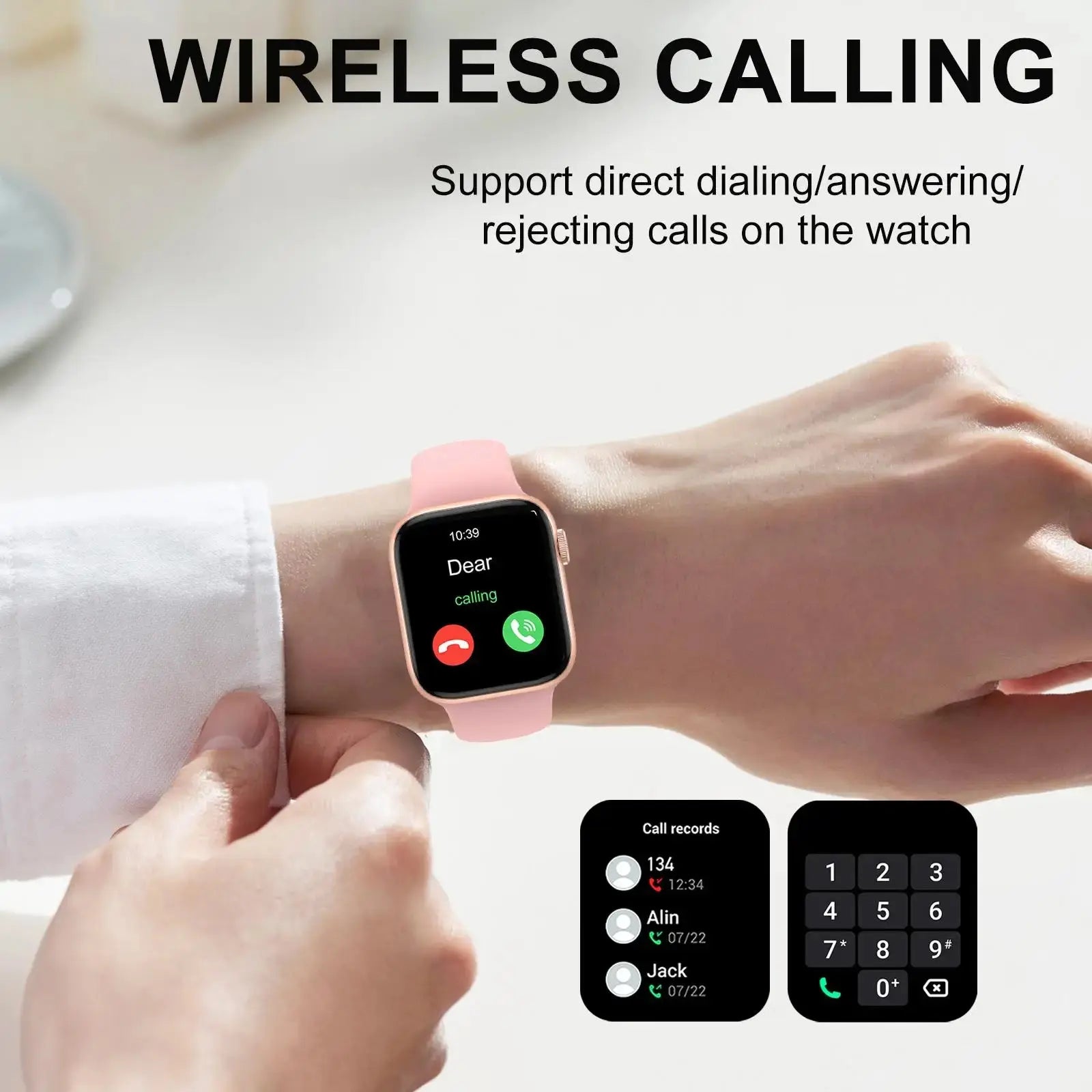 Smart Watch, Wireless Call/Dial, Multi-Sport Mode, Multiple APP Reminders, Suitable for Men and Women, Compatible with IPhone/An GreatEagleInc