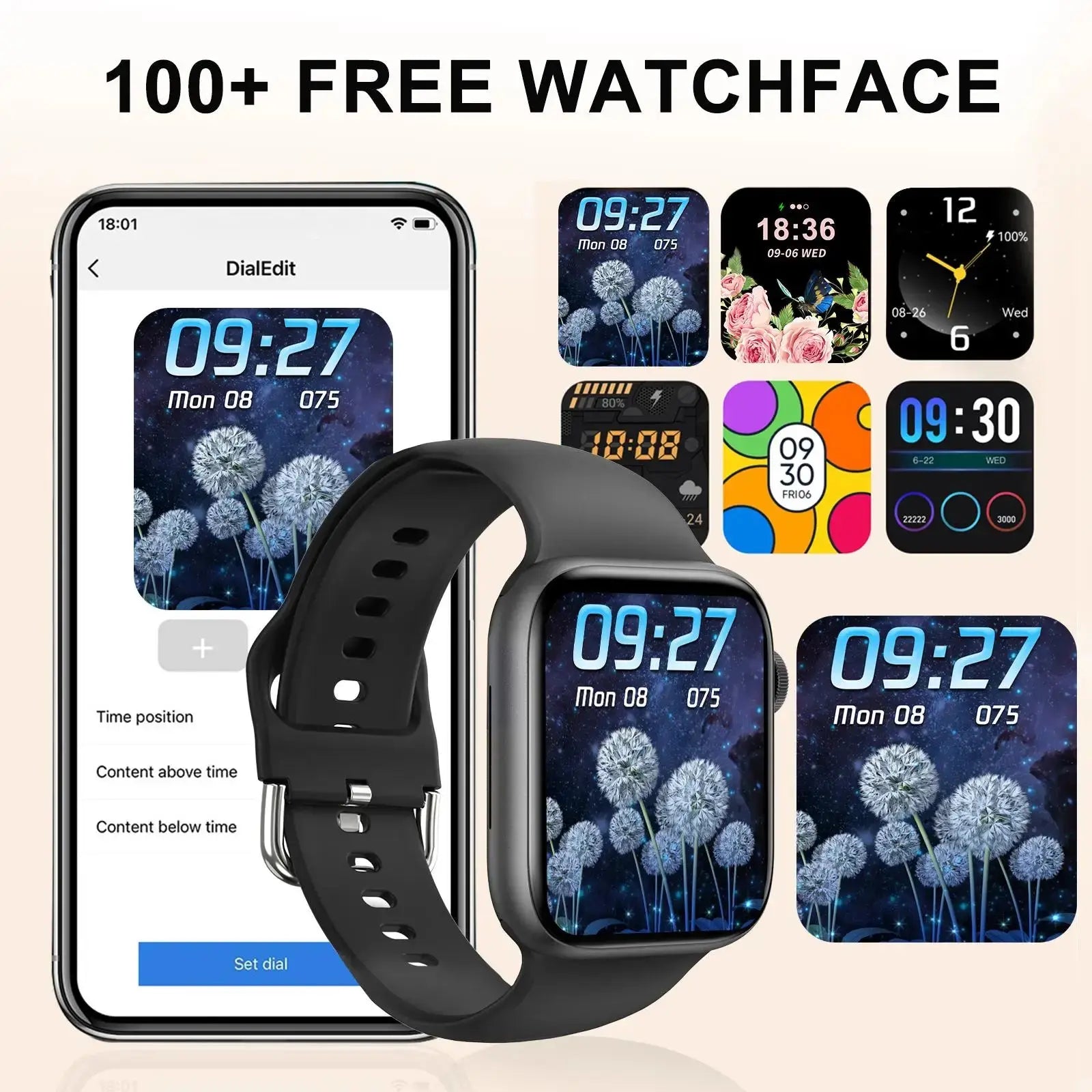 Smart Watch, Wireless Call/Dial, Multi-Sport Mode, Multiple APP Reminders, Suitable for Men and Women, Compatible with IPhone/An GreatEagleInc