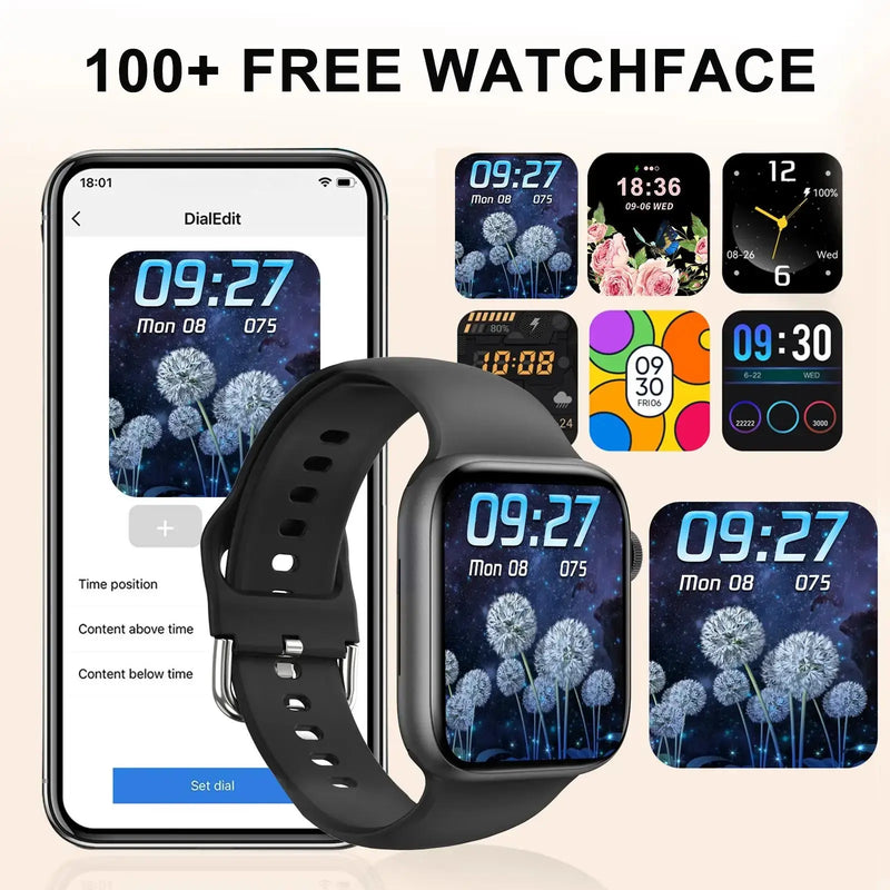 Smart Watch, Wireless Call/Dial, Multi-Sport Mode, Multiple APP Reminders, Suitable for Men and Women, Compatible with IPhone/An GreatEagleInc