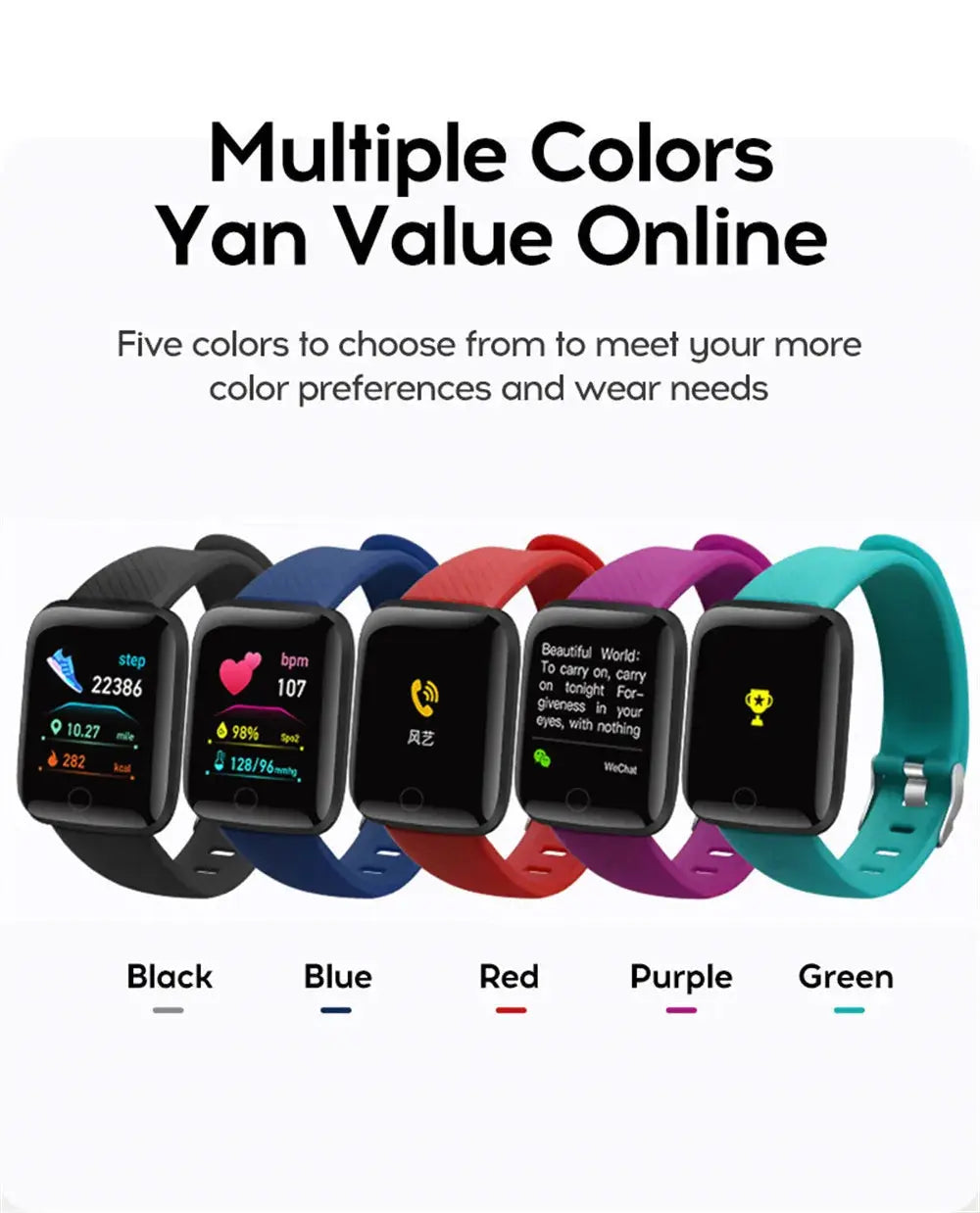 Smartwatch Men Women Wristwatches Smart Watch Message Fitness Monitor Bracelet Birthday Gift Electronic Clock For Android IOS GreatEagleInc