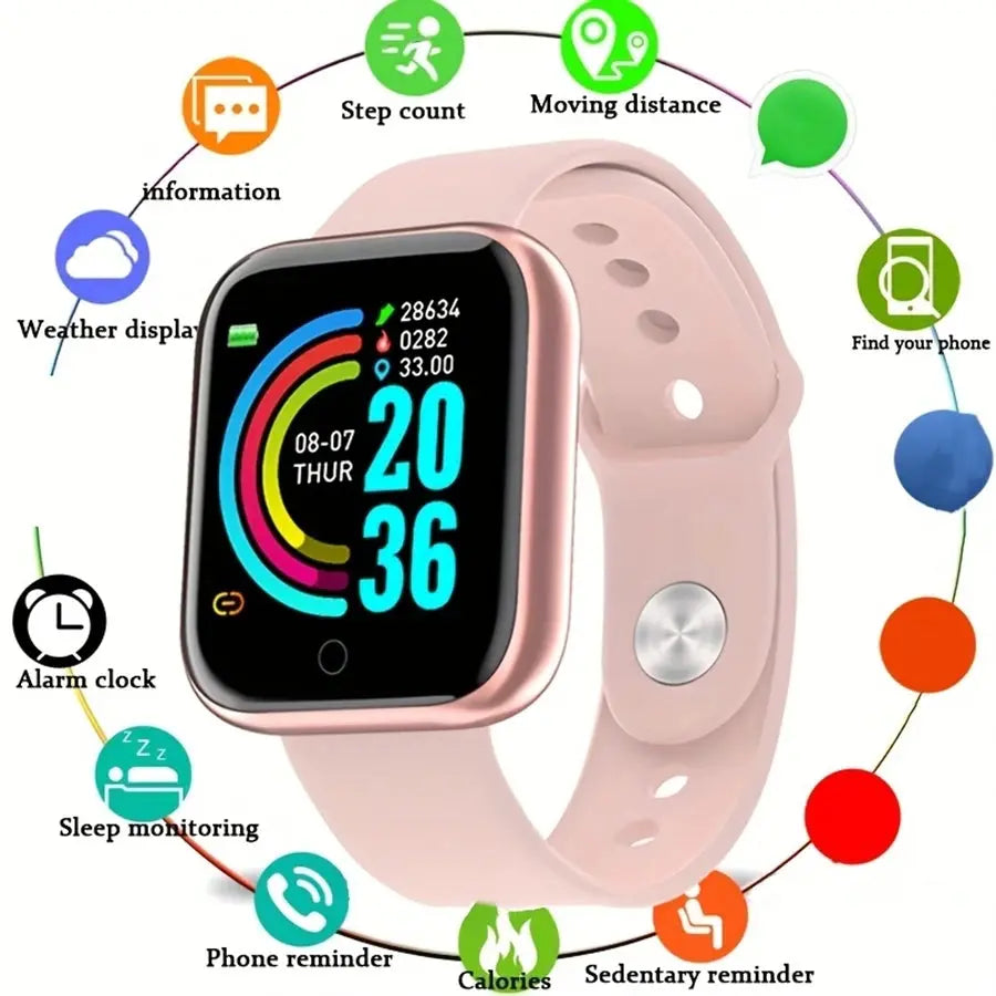 Smartwatch Men Women Wristwatches Smart Watch Message Fitness Monitor Bracelet Birthday Gift Electronic Clock For Android IOS GreatEagleInc