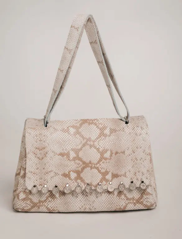 Snake Leather Handbag Bynes New York