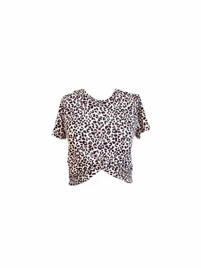Snow Leopard Top with Crisscross Detail Tru Luv