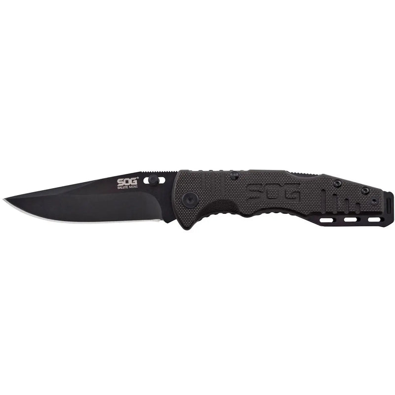 Sog Salute Mini- Black Oxide G10 Folding Knife SOG