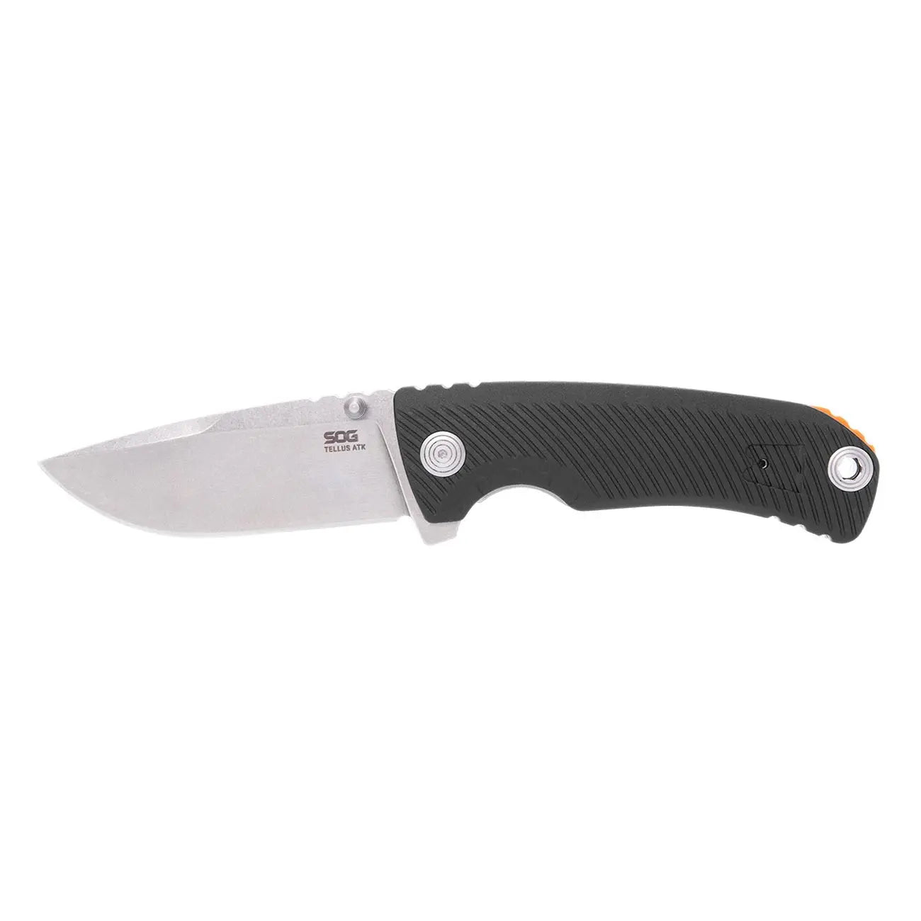 Sog Tellus Atk 3.5" Folding Pocket Knife (black + Blaze Orange) SOG