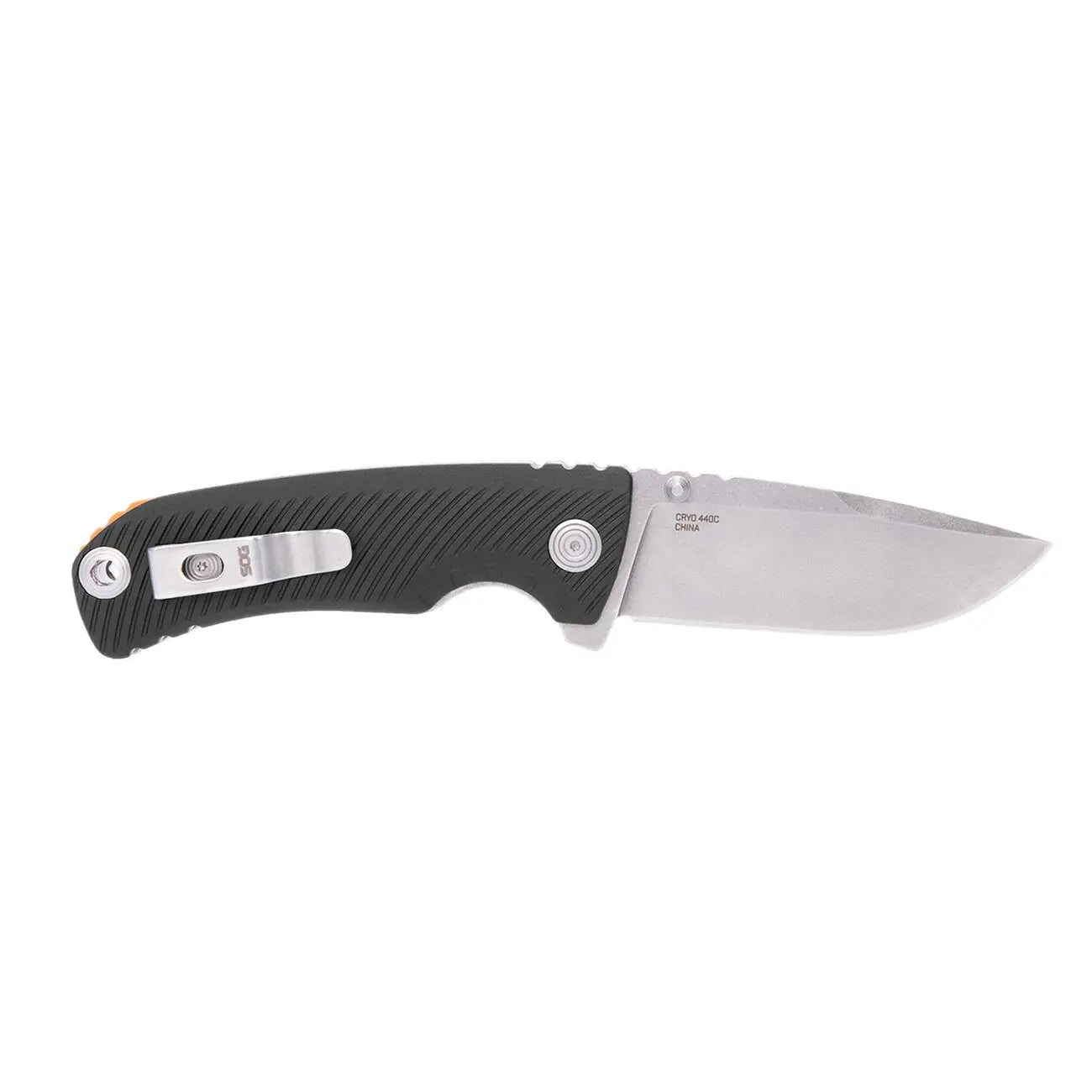 Sog Tellus Atk 3.5" Folding Pocket Knife (black + Blaze Orange) SOG