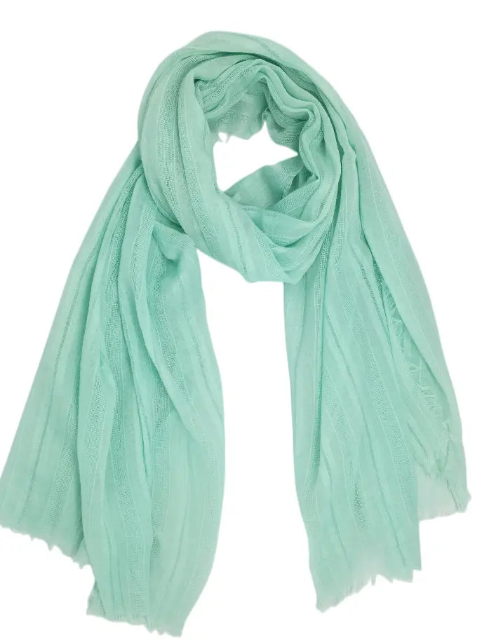 Solid Cotton Stripe Scarf JC Sunny Fashion