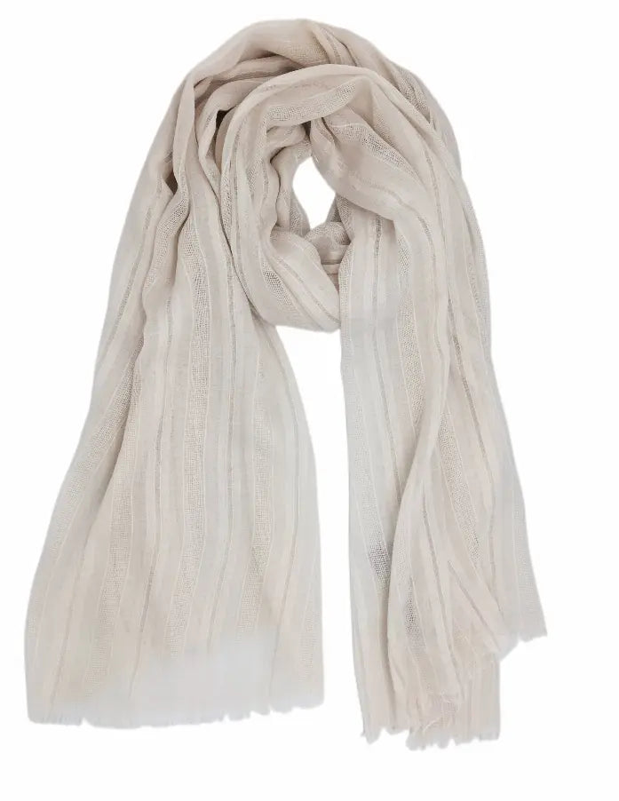 Solid Cotton Stripe Scarf JC Sunny Fashion