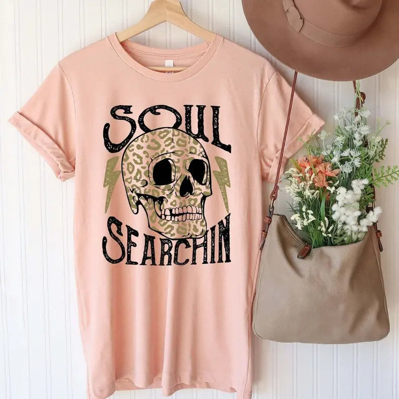 Soul Searchin Retro Skull T-Shirt Dream Team Designs